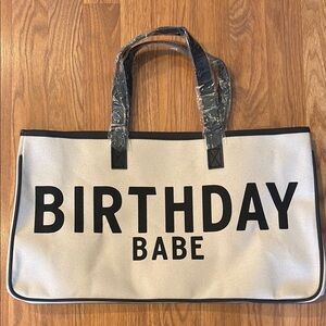Birthday Babe Canvas Tote Bag by Santa Barbara Design Studio NWT